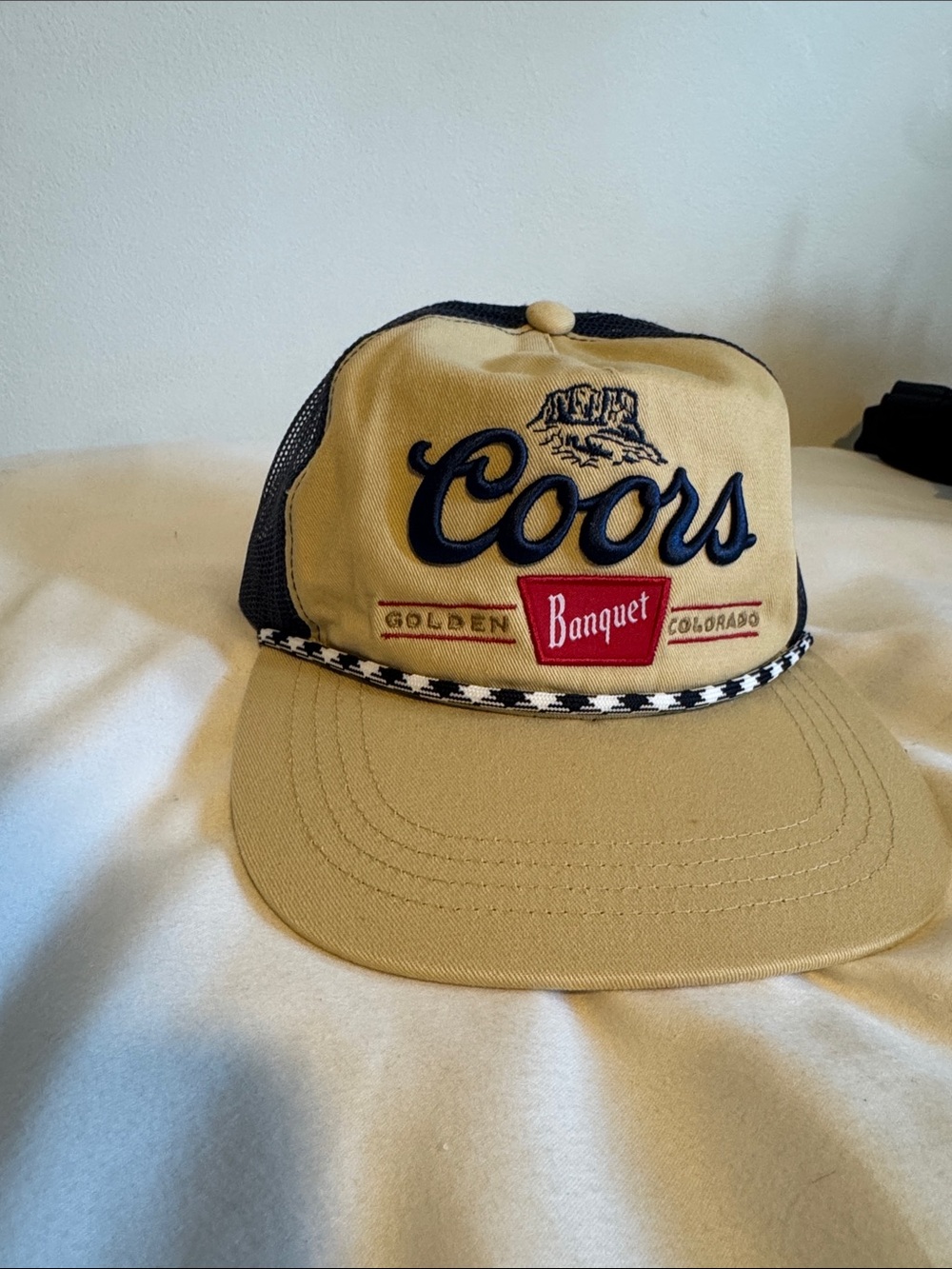 Coors Banquet Tan Mesh Trucker Cap Golden Colorado
